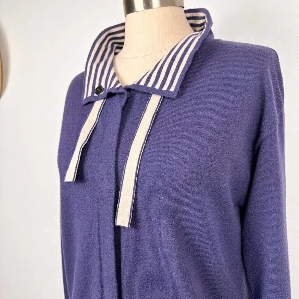 Olsen Women’s Snap Button Mock Neck Sweater Size 4 XS Blue Soft New - Picture 6 of 14
